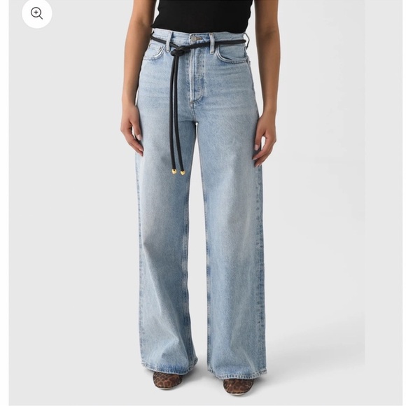 Agolde Denim - Agolde Dame Light Blue High-Rise Wide Leg Jeans